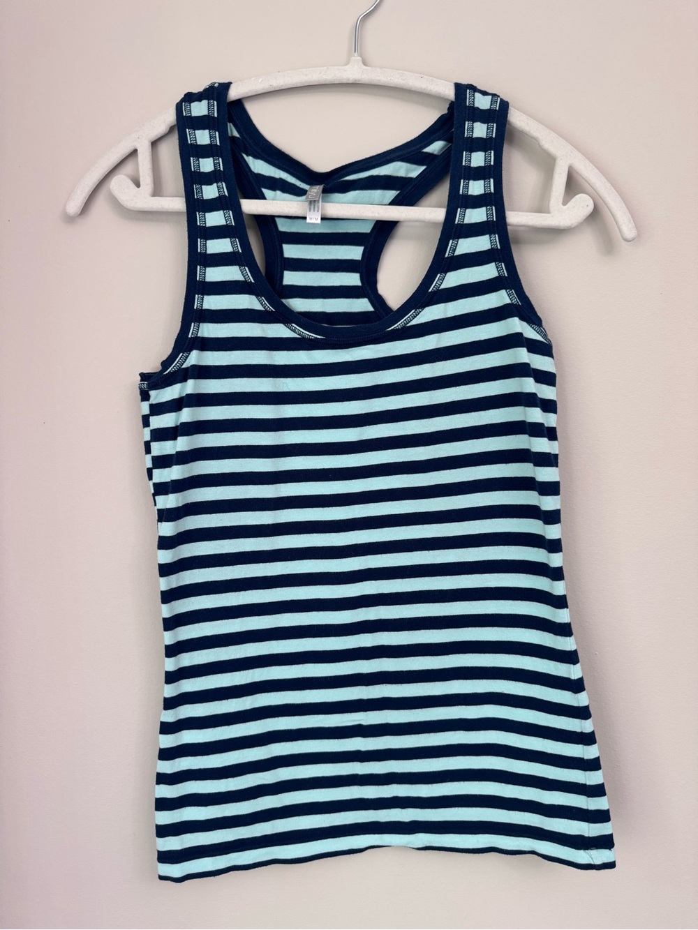 Miiyu Women’s Striped Racerback Tank - Navy & Light Blue